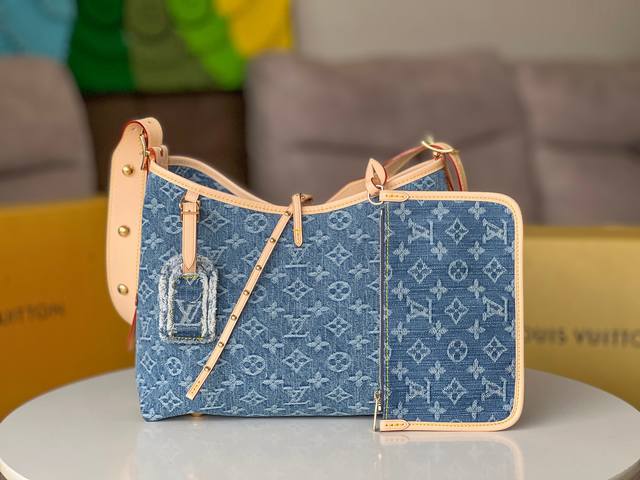 Small top original model M46854 denim blue small mother-and-child bag inspired b