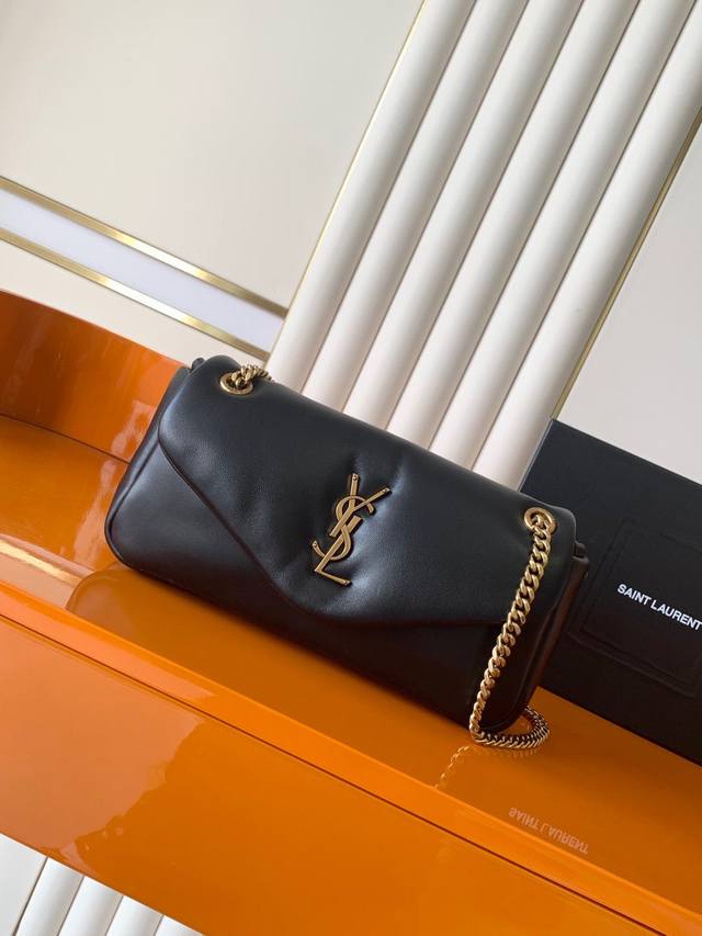 P Exclusive background black sheepskin antique gold Calypso_ lambskin chain bag