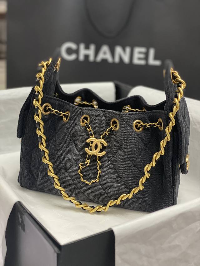 Denim Chane125C Early Spring Series Hoho Hippie Bag Double pocket design is very