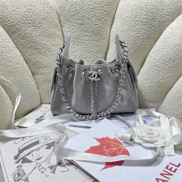 Mini size 5631 Light grey silver buckle Ohanel25A new spring and summer denim st