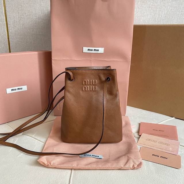 5Nf460 New mini bucket bag, made of top imported lambskin, super soft leather, h