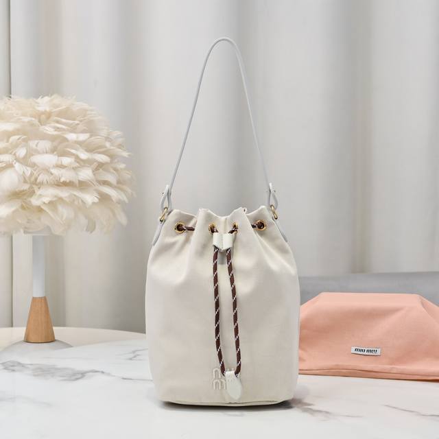 5Nr038, New canvas bucket bag, made of twill waterproof canvas fabric, high-end