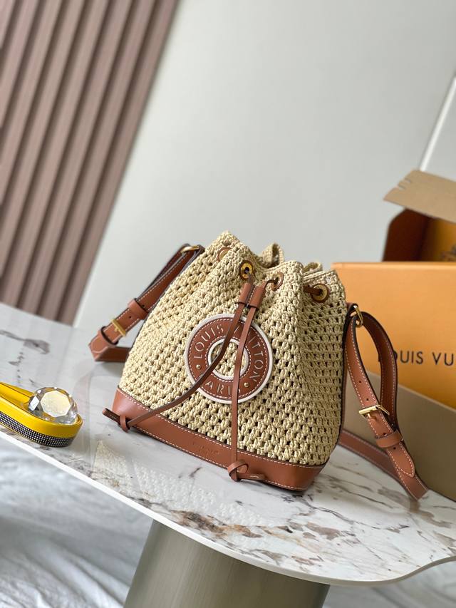 Special grade Mb chip version original leather This Noe Purse handbag is crochet