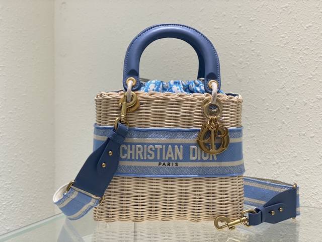 Dior Dior top imported original wicker Lady Dior bag bamboo basket orchid The ne