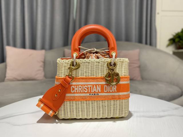 Dior 1:1 genuine top-grade original imported embroidered Lady Dior handbag Wicke