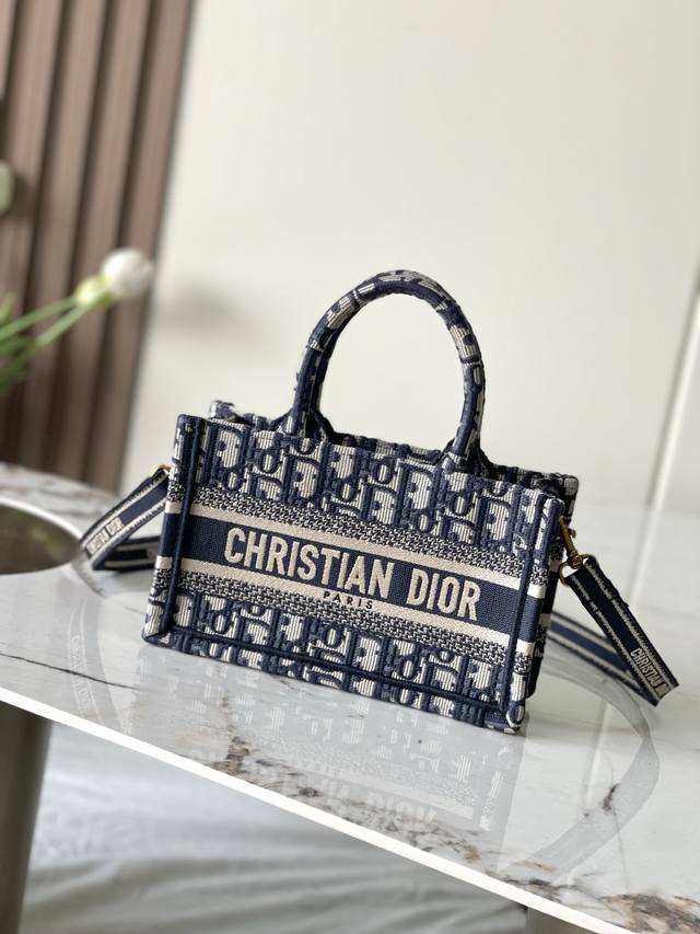 Dior 1:1 counter genuine top imported original embroidered shopping bag model nu