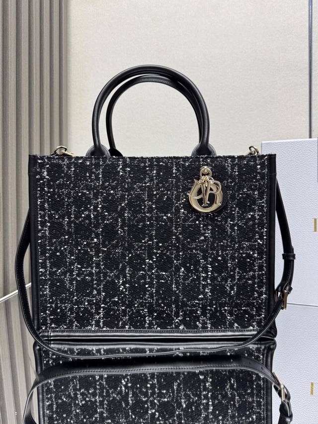 Authentic, high edition Medium size black fabric and leather Dior Book Tote Shop