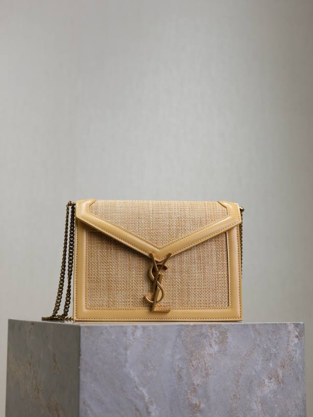 Genuine Apricot leather with braiding The latest Cassandra chain bag from the co