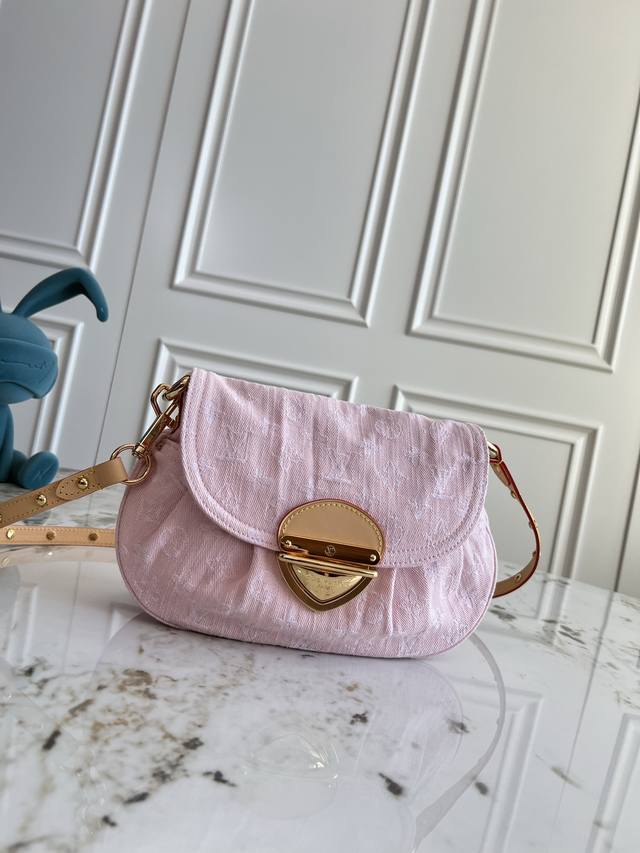 Chip version Sunset handbag M13347 Pink denim This Sunset handbag relies on exqu