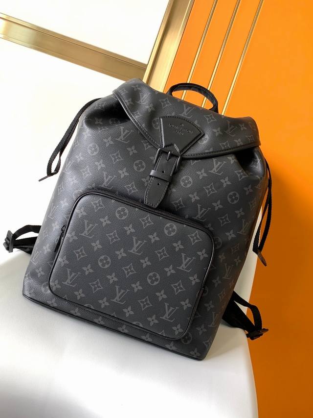 M46683 Top original Montsouris backpack is Monogram Eclipse canvas with cowhide