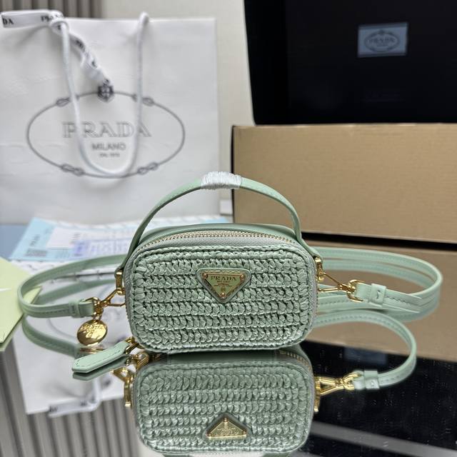 Top-grade original new woven handbag 1Nr025Mini This mini bag is hand-woven, pri