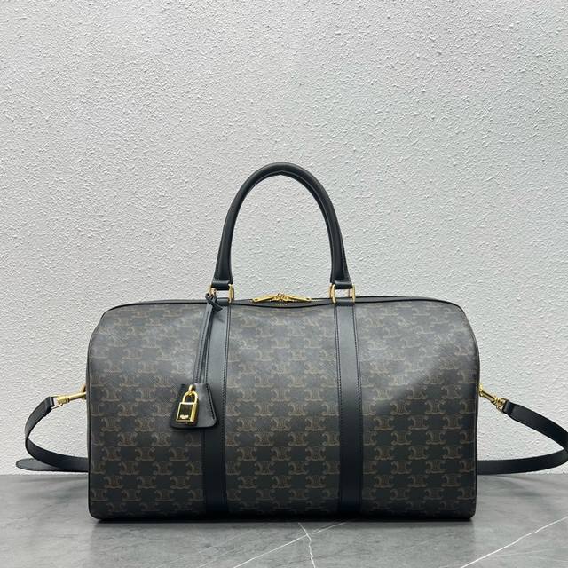New product online Ce's new men's travel bag ~ Arc de Triomphe old flower cowhid