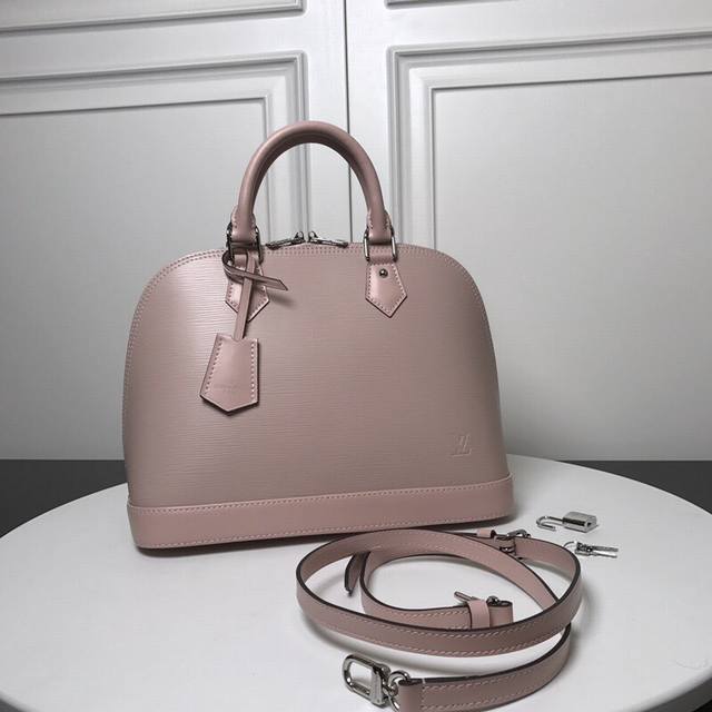 Alma Handbag M40302 Pink Top Original A particularly structural Louis Vuitton ba