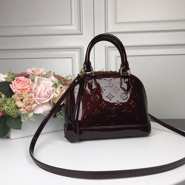 M91606 Purple Gold Top Grade Original Alma Bb Handbag The lovely Alma Bb handbag