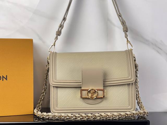 M44162 Grey Top Original This Dauphine Medium Handbag combines Epi leather and m
