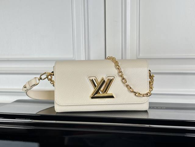 M24549 White Original This Twist West bag features an elegant, slender shape, a