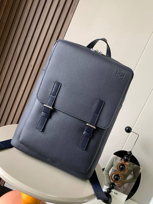 Soft grained cow leather military backpack The Military Backpack is a spacious a