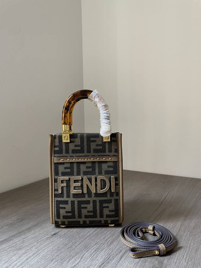 F Mini Tote Tortoise Shell Handle Crossbody Cute Super exquisite Mini Tote with