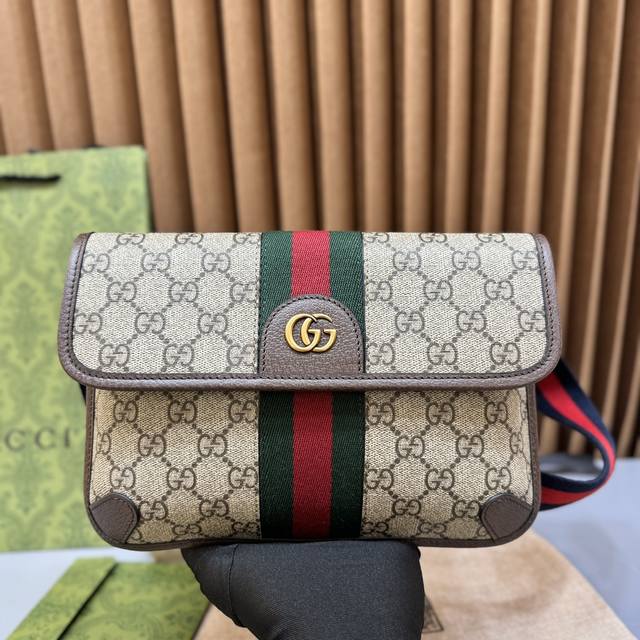 Original leather chest bag # Model: 752597 Replica Size: 24*17*3.5Cm Classic cro