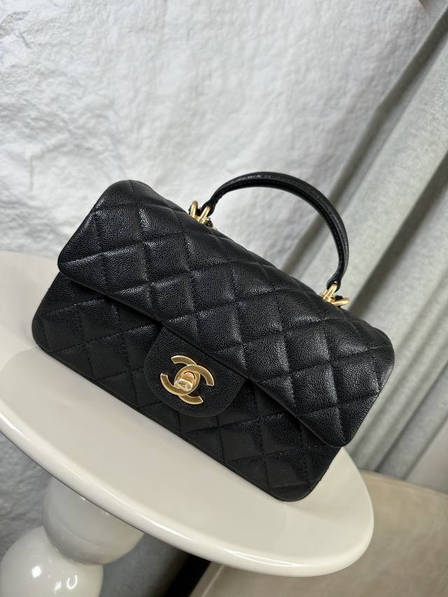 Chanel 21K latest Mini Cf Handle handbag As2431 Classic diamond flap bag decorat