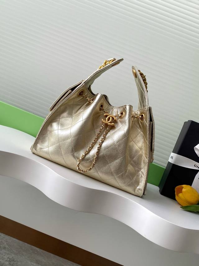 1918 Factory P 25C Ball Grain Leather Hip Hop Bag Chanel Hobo Underarm Bag Hippi