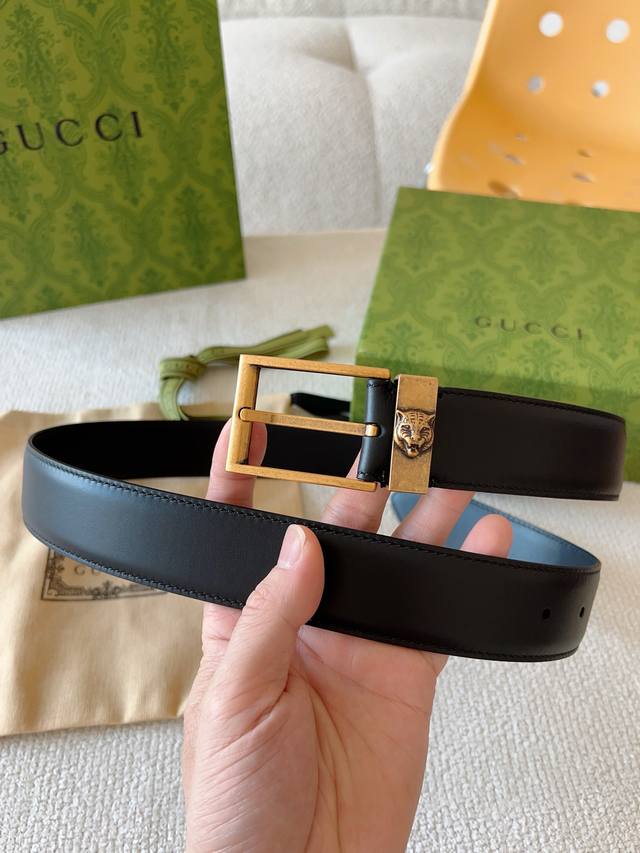 Gucci double-sided Italian imported first-layer calfskin, with vacuum-plated ant