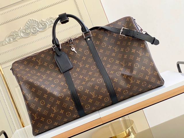Exclusive photography of top-grade original monogram with black travel bag with