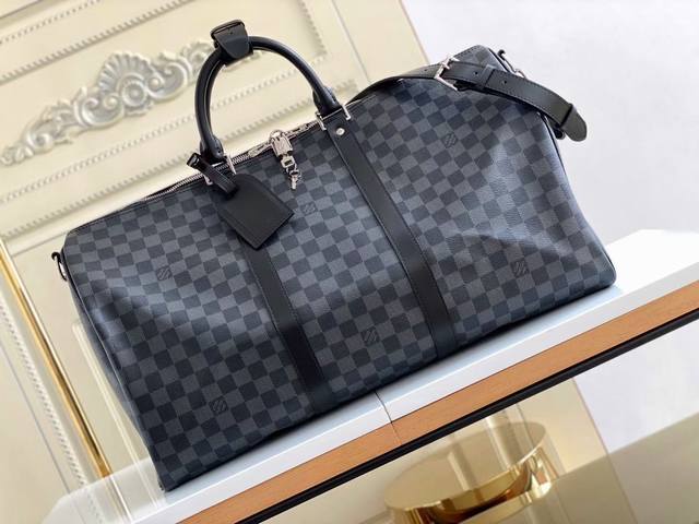 Haiyuan foreign single real home shot M41416 Black grid travel bag with shoulder
