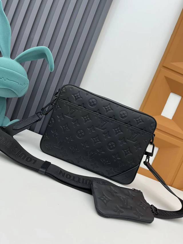 Top quality original hardware M69827 Full leather embossed Duo Messenger Bag Top