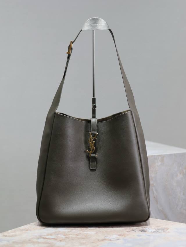 Green Original leather without packaging Le 5A7_Large smooth leather soft handba