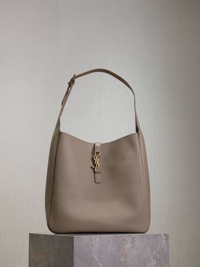 Khaki Original leather without packaging Le 5A7_Large smooth leather soft handba