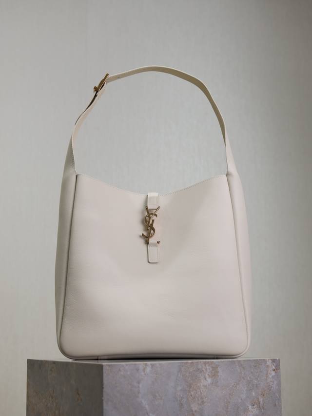 White Original leather without packaging Le 5A7_Large smooth leather soft handba