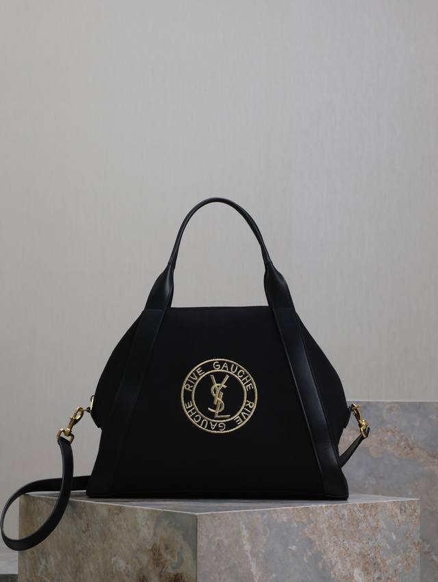 Black Rive Gauche new embroidery with cowhide bowling bag Another popular model