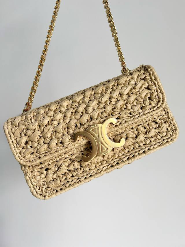 Triomphe plant woven chain underarm bag handbag, love at first sight De summer a