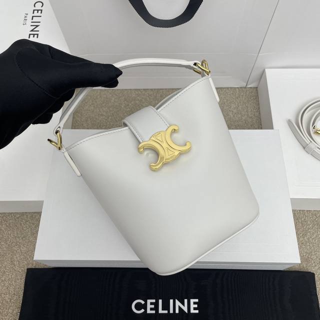 Louise Mini Smooth Calfskin Bucket Bag Mini handbag, this model can fit larger s
