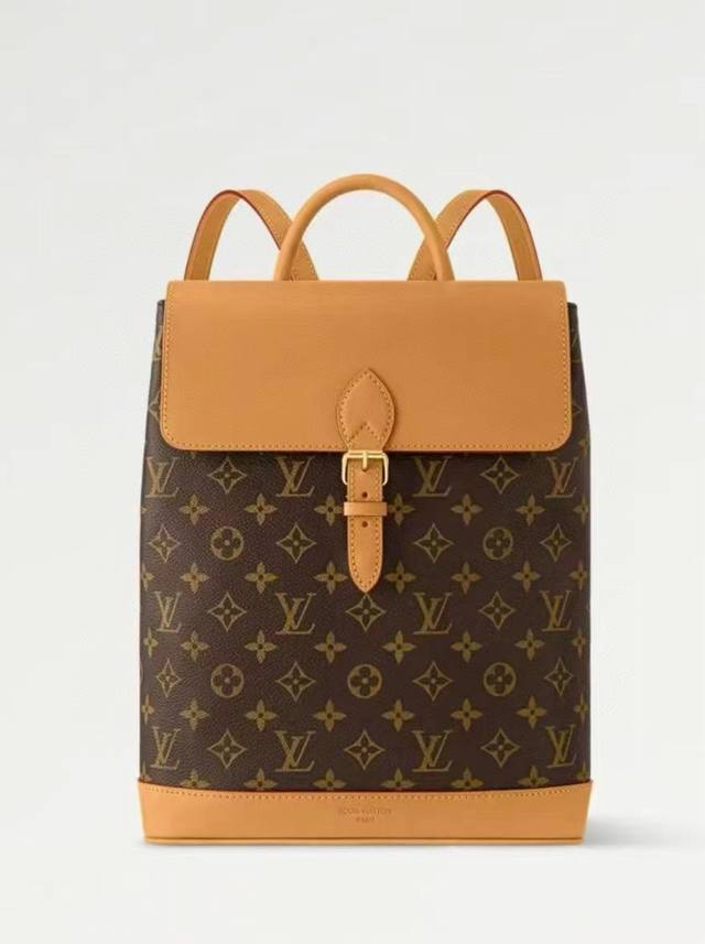 163C01 Chip M14653 Old Flower Yellow Leather Top Original Backpack Soho Backpack