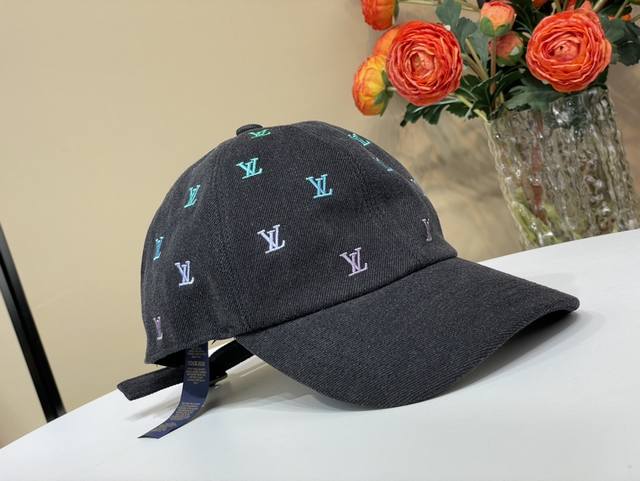 Top original replica exclusive real shot Lv Blason Shading Denim hat M7974L Blac