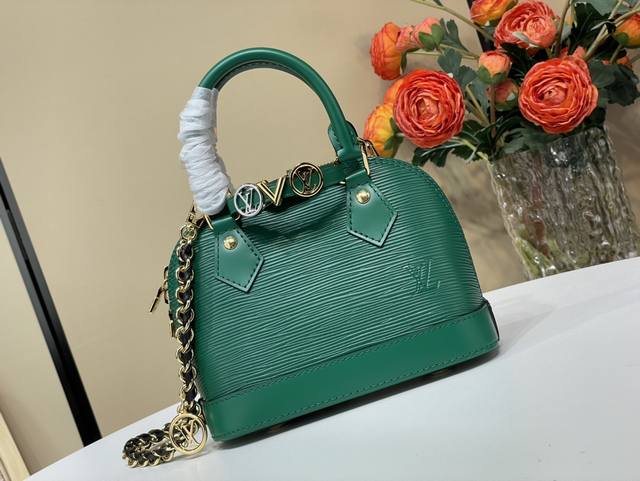 Top original replica exclusive real shot Alma Mini Lv&I K00015 Green Water Rippl