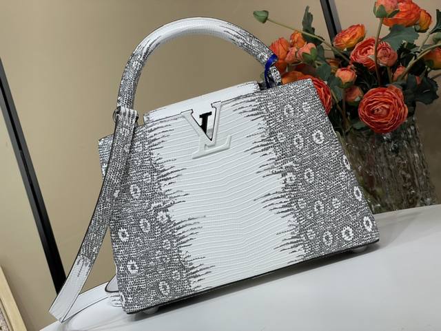 Top original replica exclusive real shot Capucines Bb handbag N48865 98177 White