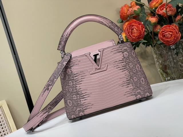 Top original replica exclusive real shot Capucines Mini handbag N48865 98156 Pin