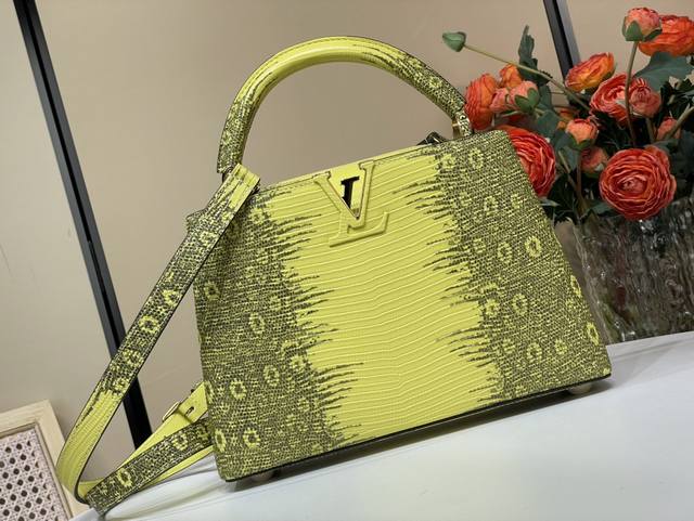 Top original replica exclusive real shot Capucines Bb handbag N48865 98177 Yello