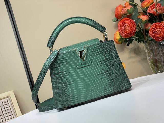 Top original replica exclusive real shot Capucines Mini handbag N48865 98156 Gre