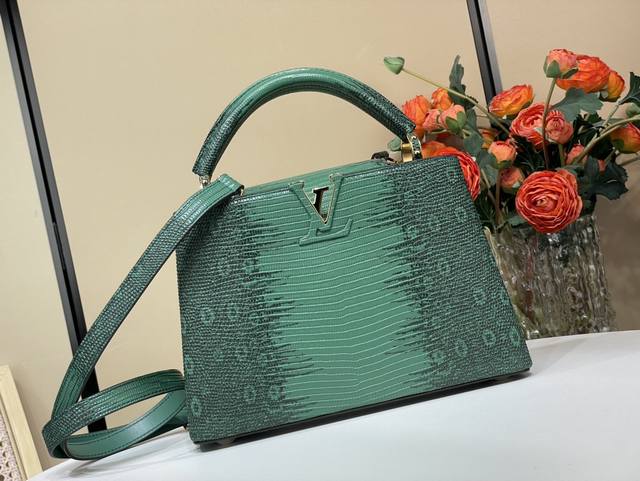 Top original replica exclusive real shot Capucines Bb handbag N48865 98177 Green