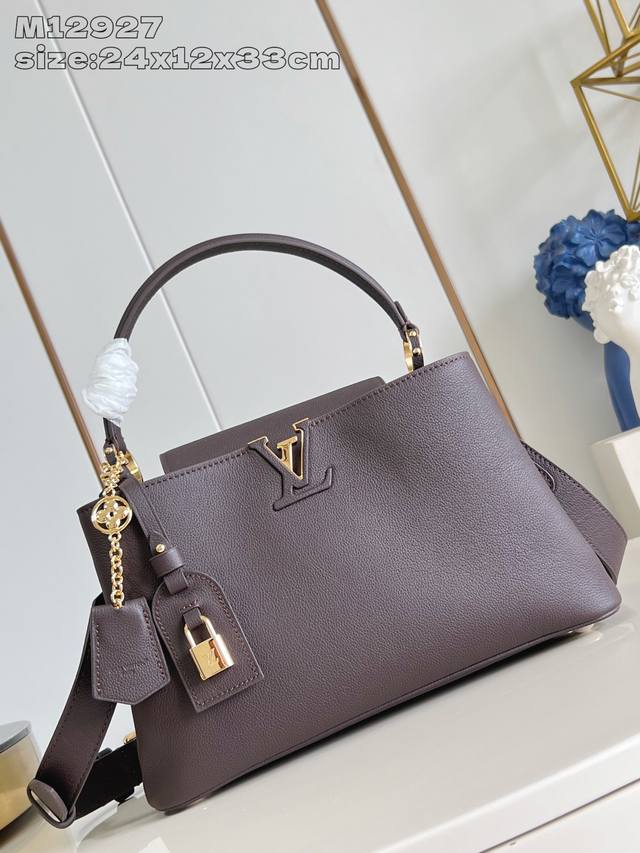 Factory Price P Top Original M12927 Chocolate This Capucines Souple medium handb