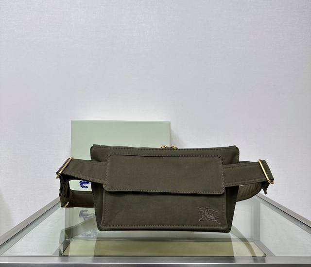 Burberry's latest trench coat waist bag, made from cotton blend fabric, crafted