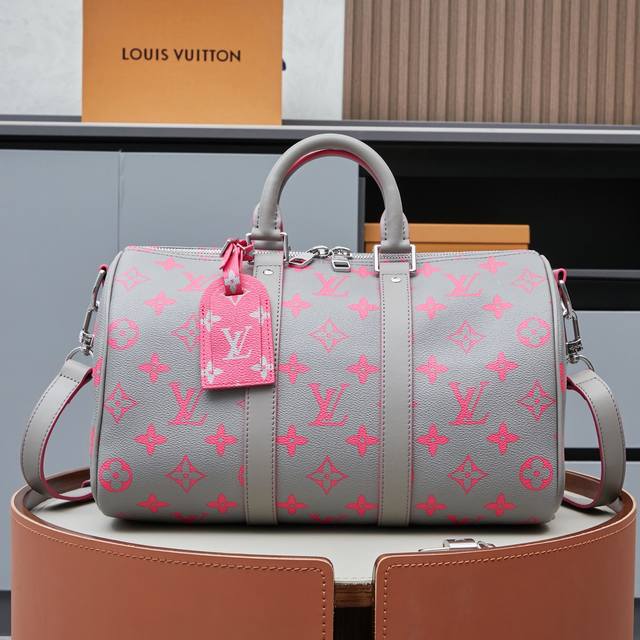 Exclusive real shot M15023 Grey travel bag pillow bag Keepall Bandouli