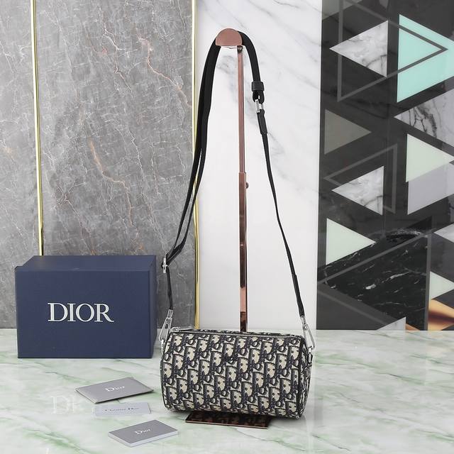 Dior Roller Dior Oblique Men's Shoulder Crossbody Bag Cylindrical Bag Comes with