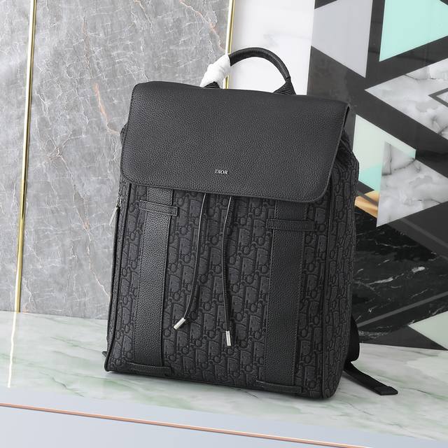 Dior Oblique men's backpack Model: 1Esba102Ywy Black jacquard Motion black Dior