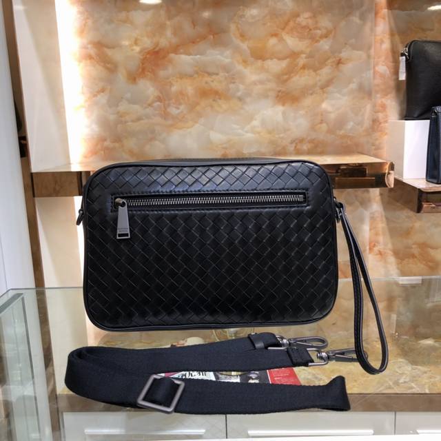 with box Bv new classic woven leather small messenger bag, crossbody and hand-he