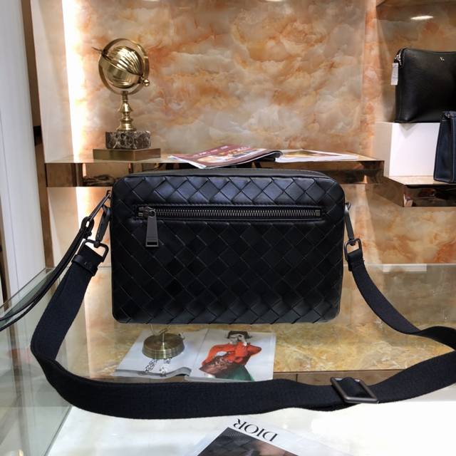 with box Bv new classic woven leather small messenger bag, crossbody and hand-he